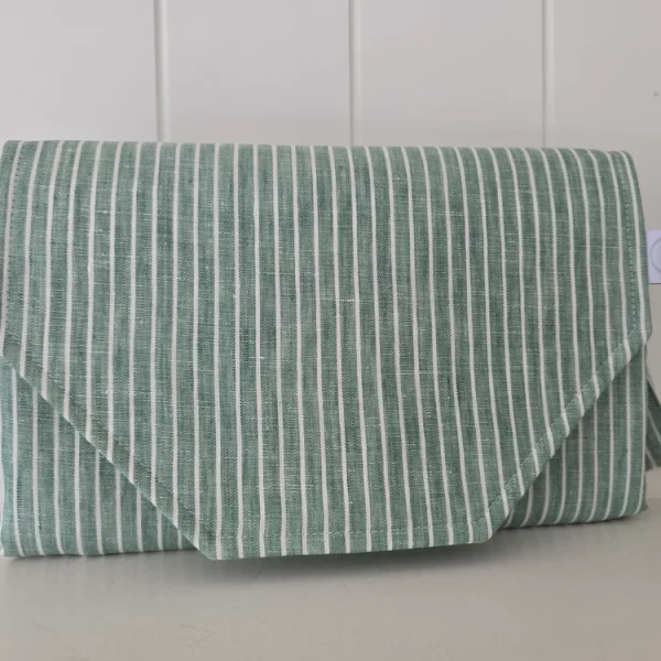 Sage Stripe Nappy Change Mat Wallet